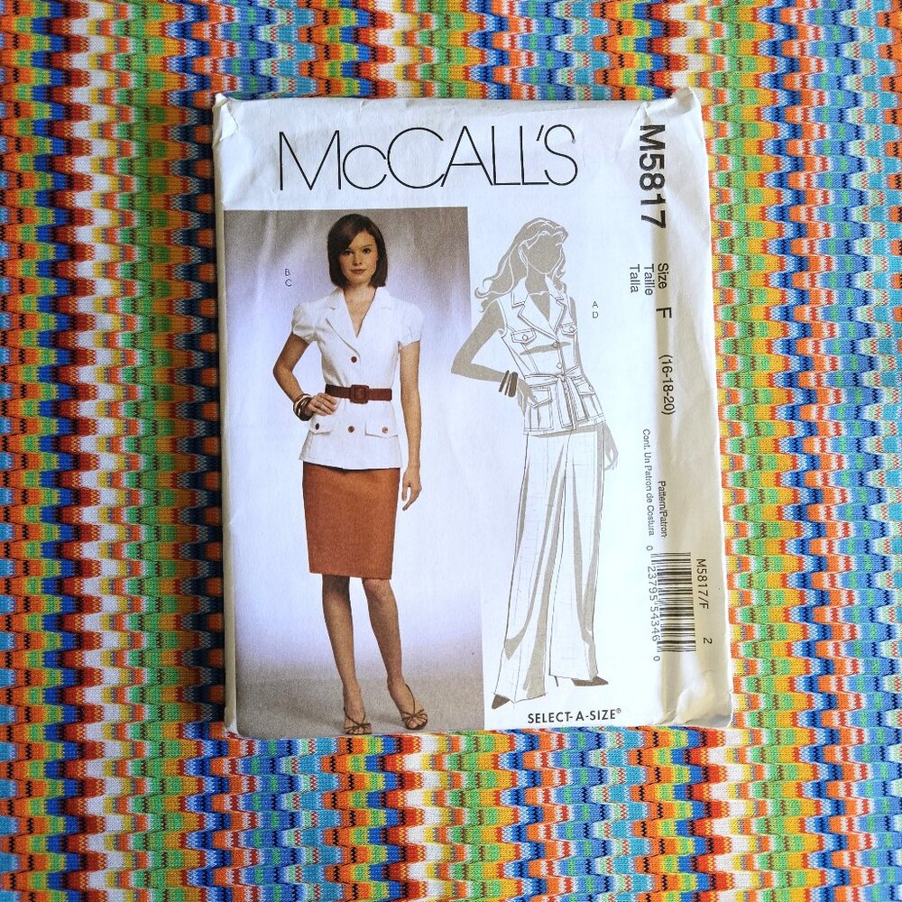 UNCUT Sewing Pattern McCall's 5817 Size 16-18-20
